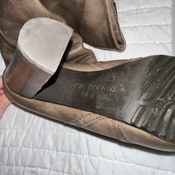 Luca Stefani Leather Tall Boots in Mocha Brown. Size 38. 4” heel. - Picture 5 of 6